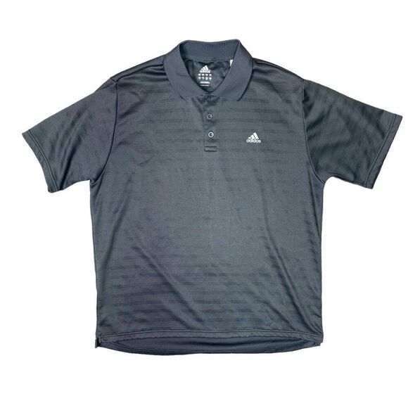 Adidas Polo Gray Stripe Mens Size Large - Picture 1 of 4